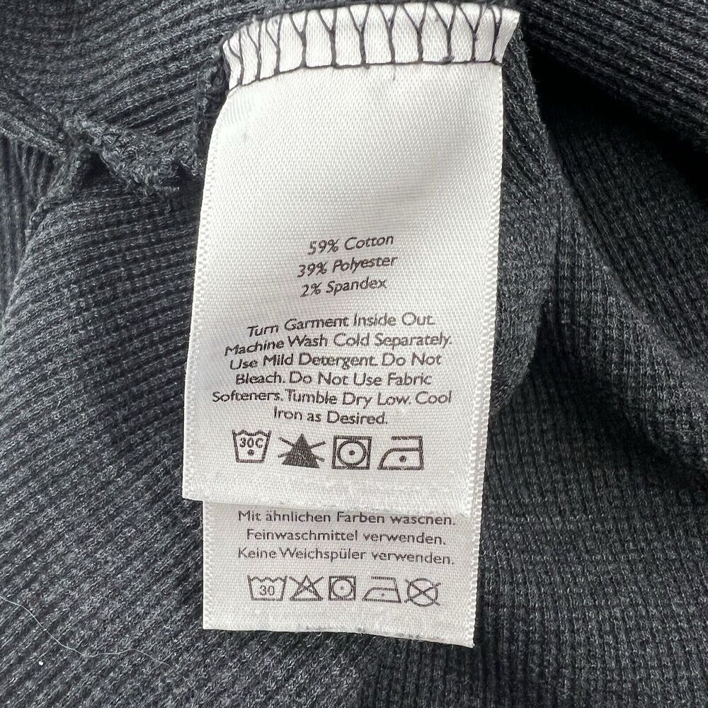 Eddie Bauer Thermal Cowl Neck Shirt Womens Large Gray Long Sleeve Waffle Knit - Picture 8 of 10